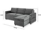 Luca Velvet Pull Out Sofa Bed Navy