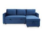 Luca Velvet Pull Out Sofa Bed Navy