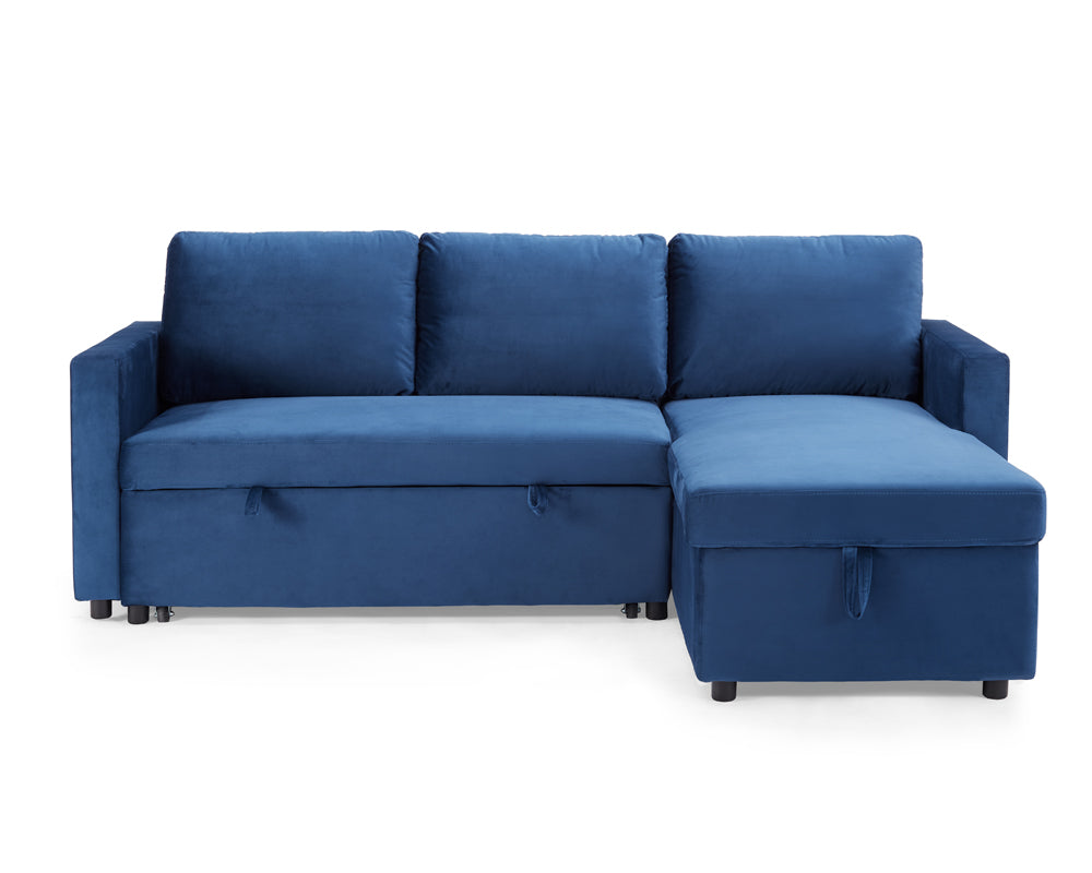 Luca Velvet Pull Out Sofa Bed Grey