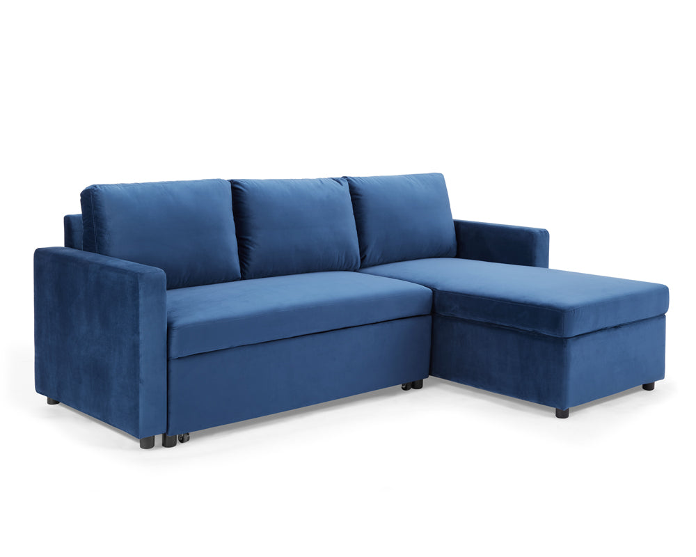 Luca Velvet Pull Out Sofa Bed Grey