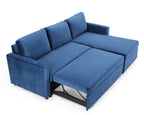 Luca Velvet Pull Out Sofa Bed Navy