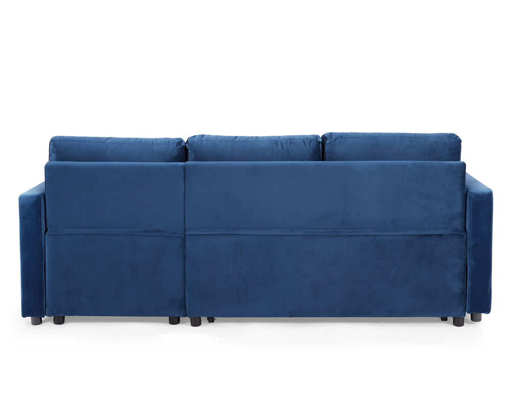 Luca Velvet Pull Out Sofa Bed Grey