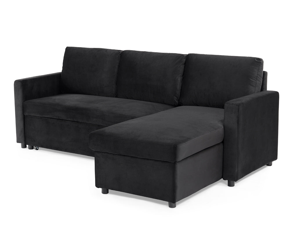 Luca Velvet Pull Out Sofa Bed Navy