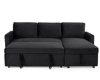 Luca Velvet Pull Out Sofa Bed Navy
