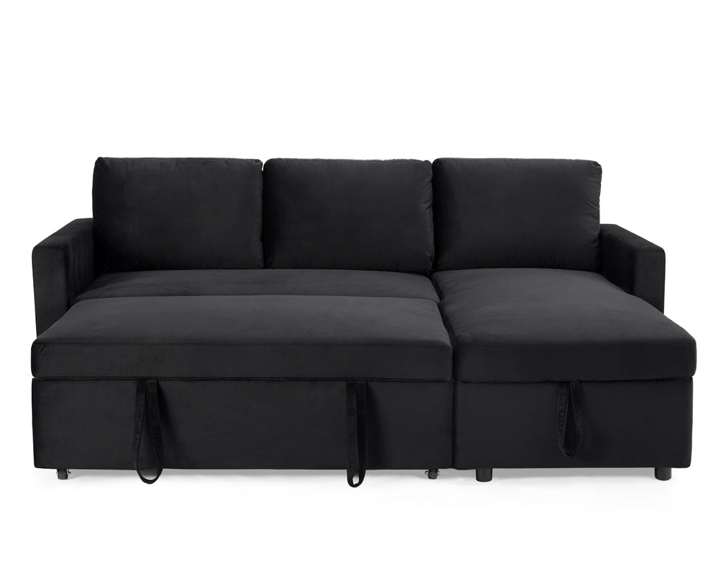 Luca Velvet Pull Out Sofa Bed Grey
