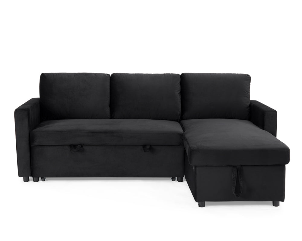 Luca Velvet Pull Out Sofa Bed Grey