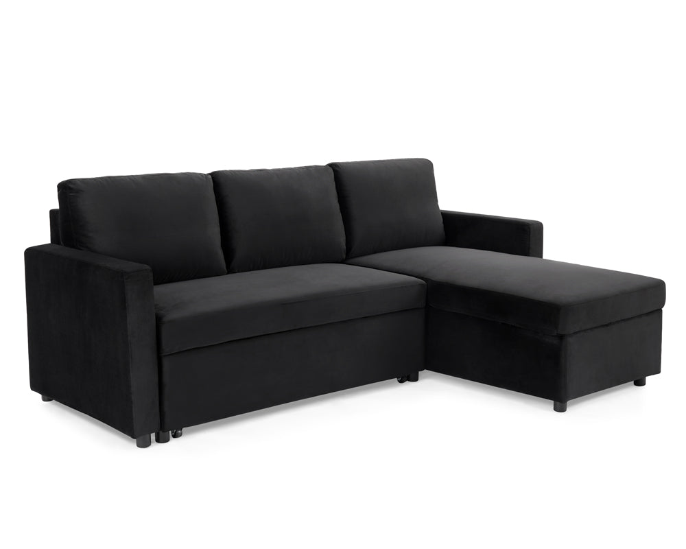 Luca Velvet Pull Out Sofa Bed Grey