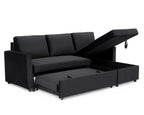 Luca Velvet Pull Out Sofa Bed Navy