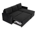 Luca Velvet Pull Out Sofa Bed Navy