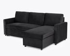 Luca Velvet Pull Out Sofa Bed Navy