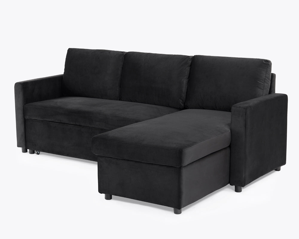 Luca Velvet Pull Out Sofa Bed Grey
