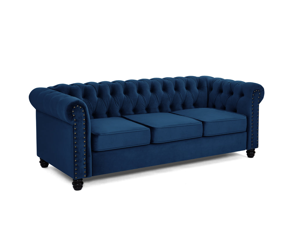 Ellington Studded Velvet 3 Seater Sofa