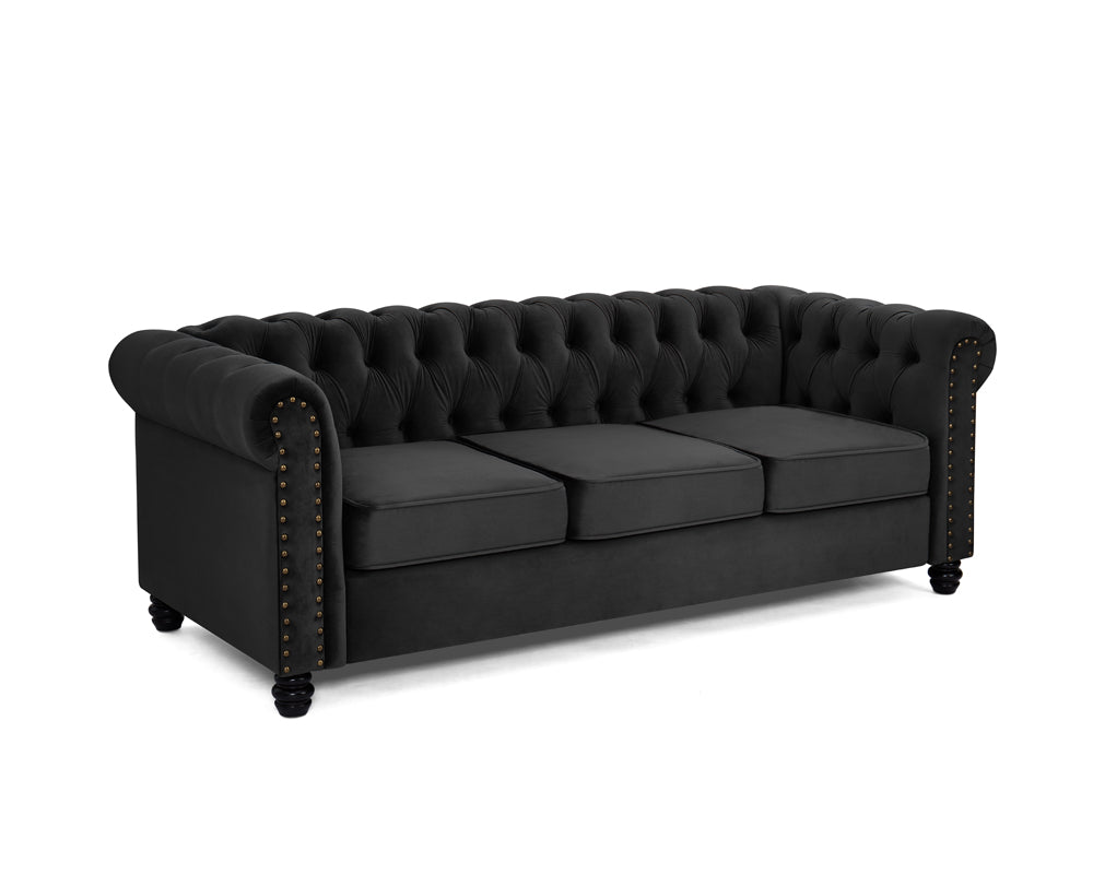 Ellington Studded Velvet 3 Seater Sofa