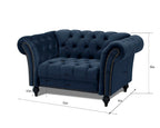 Marley Velvet Curved Sofa 1.5 Seater