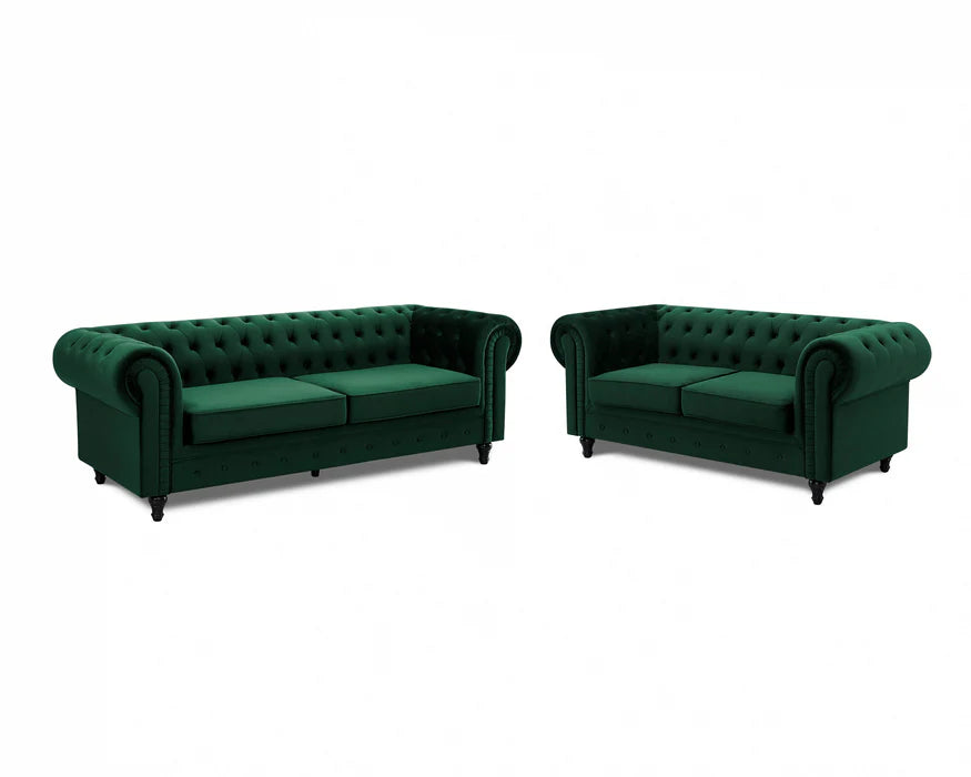 Ellington Studded Velvet 2+3 Seater Sofa