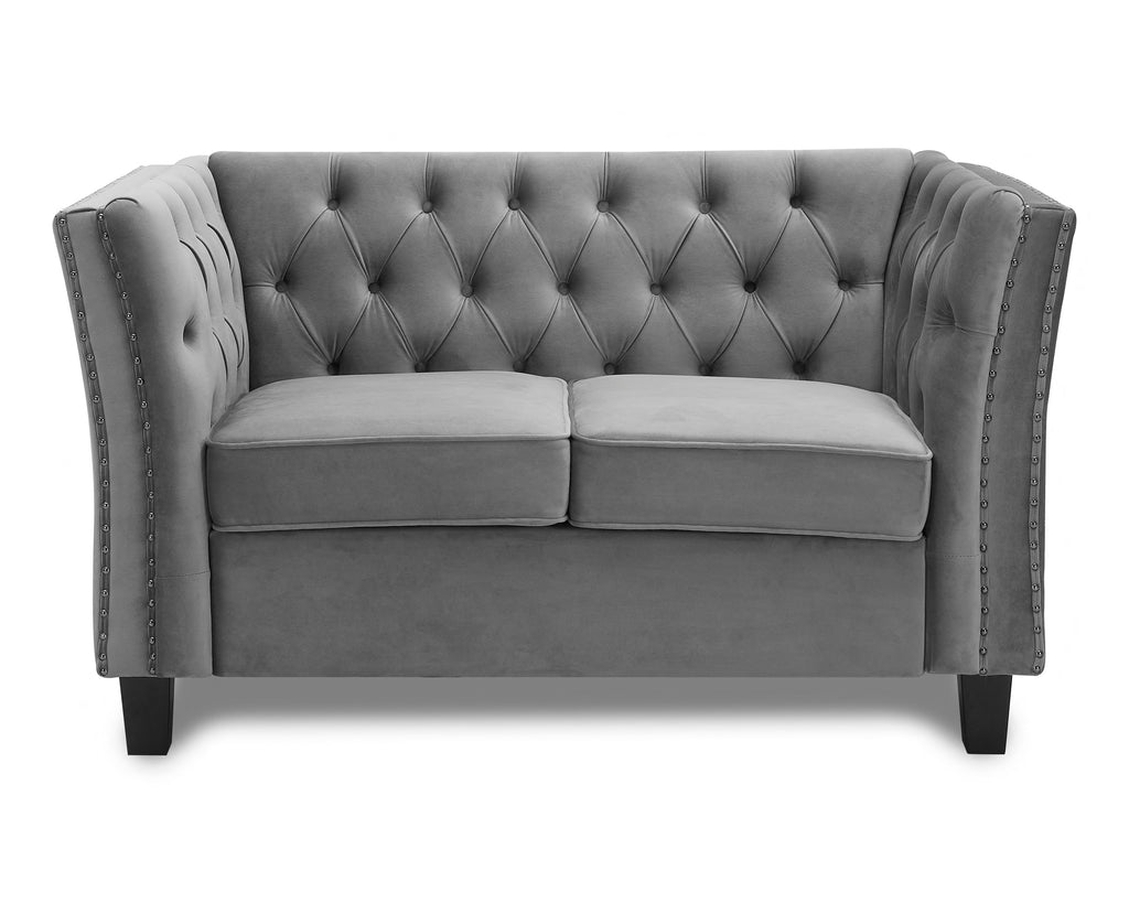 Chandler Light Grey Velvet Sofa 2s