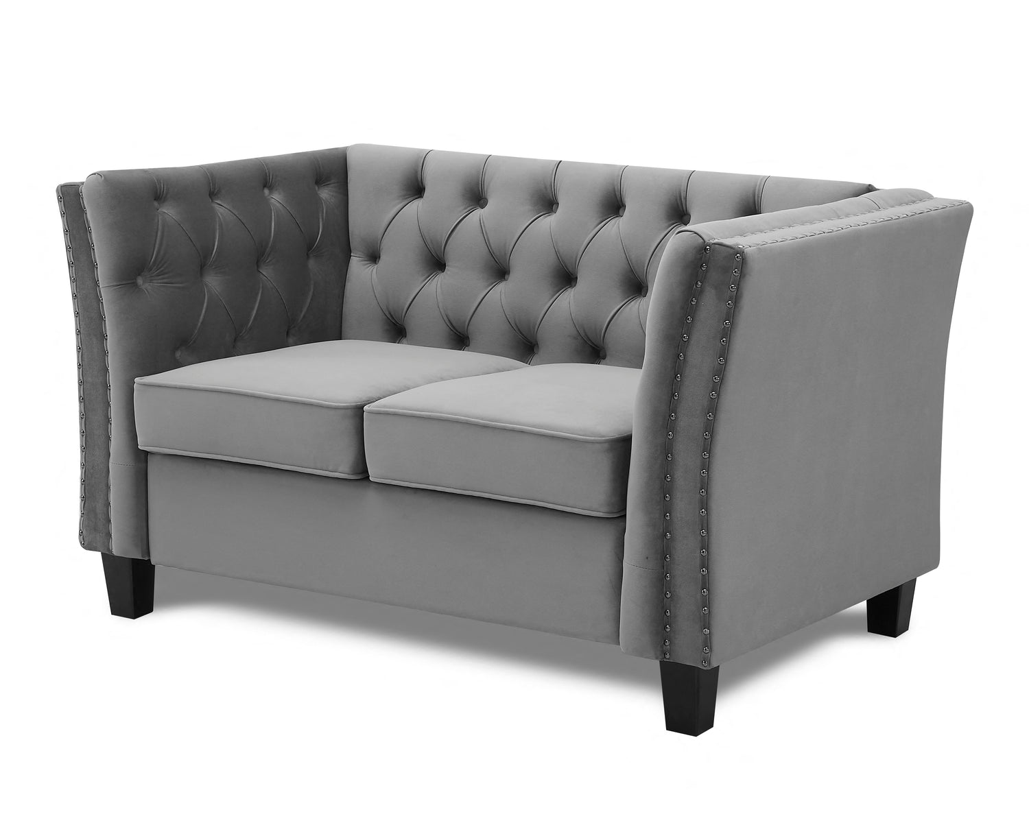 Chandler Light Grey Velvet Sofa 2s