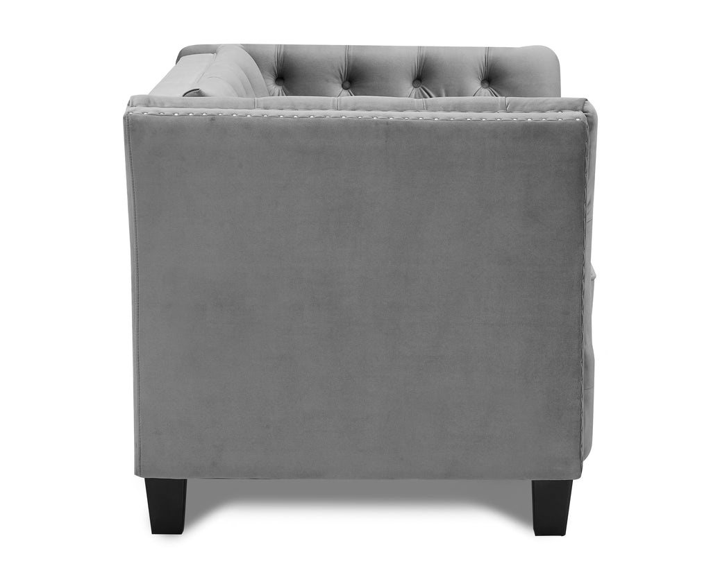 Chandler Light Grey Velvet Sofa 2s