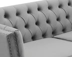 Chandler Light Grey Velvet Sofa 3s