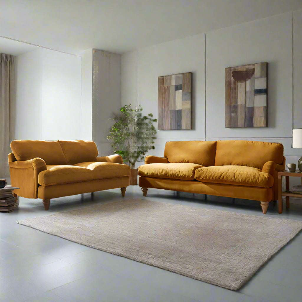 Mason Velvet Fabric 2+3 Seater Sofa