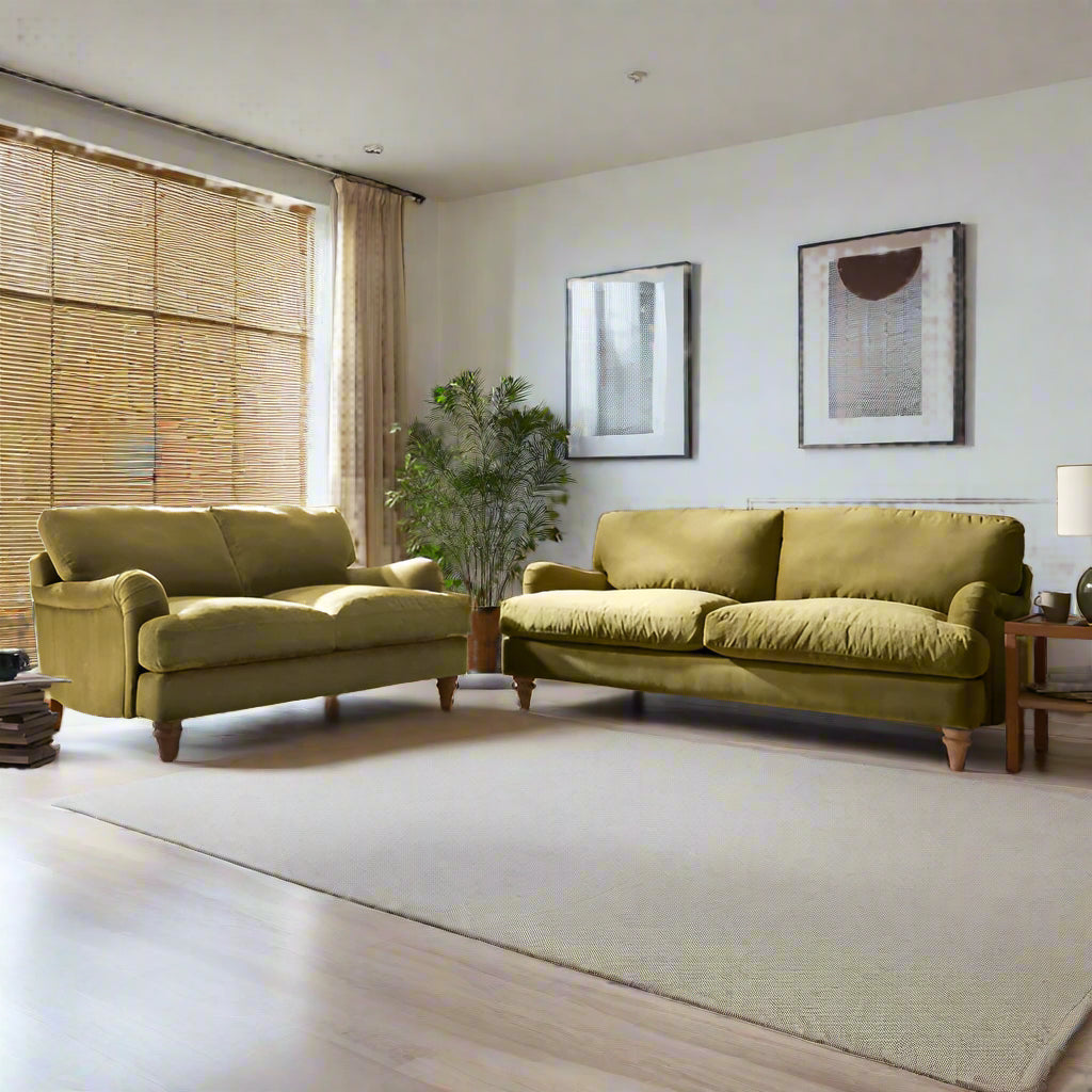 Mason Velvet Fabric 2+3 Seater Sofa