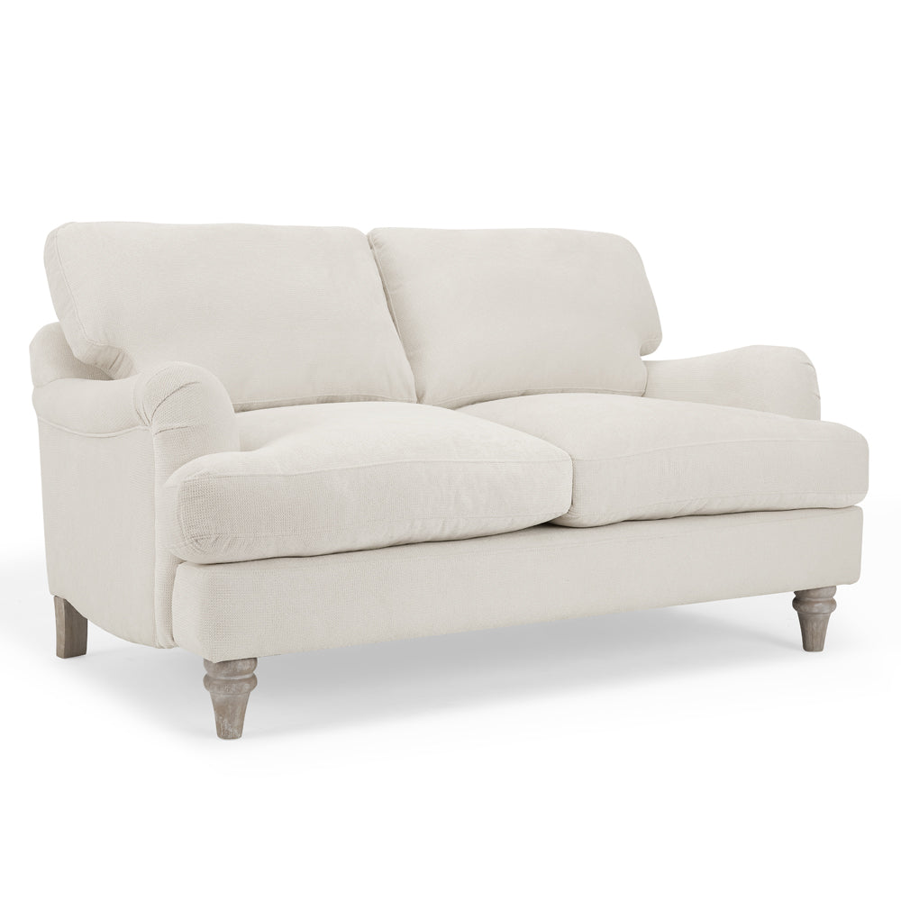 Mason Ivory Linen Fabric 2 Seater Sofa