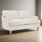 Mason Ivory Linen Fabric 2 Seater Sofa