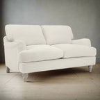 Mason Ivory Linen Fabric 3 Seater Sofa