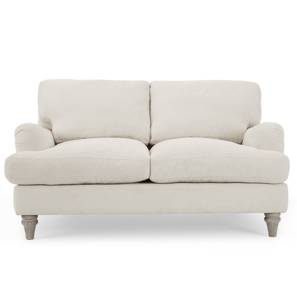 Mason Ivory Linen Fabric 3 Seater Sofa