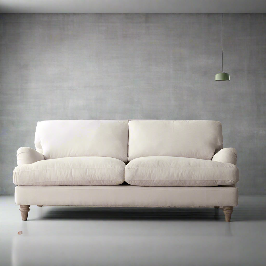 Mason Ivory Linen Fabric 2+3 Seater Sofa