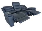 Roma 3 Seater Manual Recliner Anti Scratch Leather Black