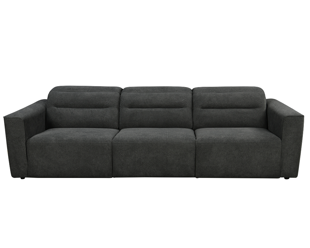 Brambury 3 seater Electric Recliner sofa with remote - Triple Motorized Sliding Seats & Adjustable Headrest Grey