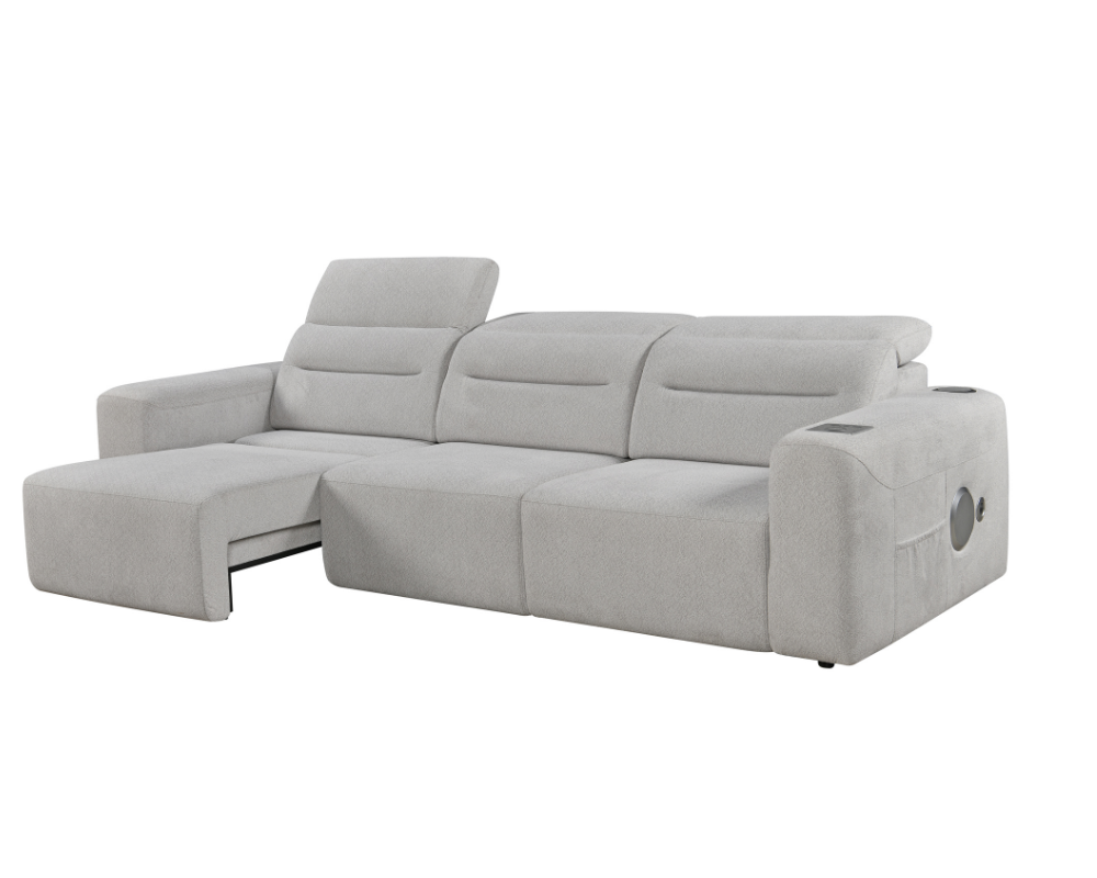 Mayfair 3 seater Electric Sliding seats Black with Bluetooth speakers || Wireless charger  || USB port