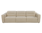 Brambury 3 seater Electric Recliner sofa with remote - Triple Motorized Sliding Seats & Adjustable Headrest Grey