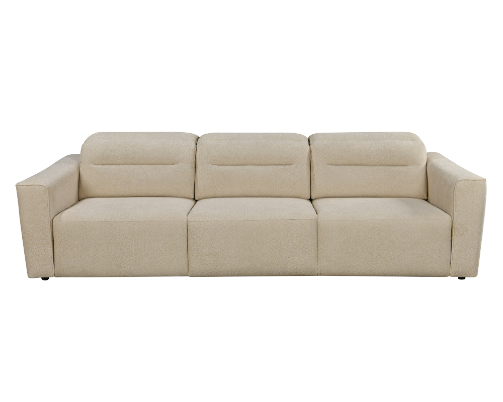 Brambury 3 seater Electric Recliner sofa with remote - Triple Motorized Sliding Seats & Adjustable Headrest Grey