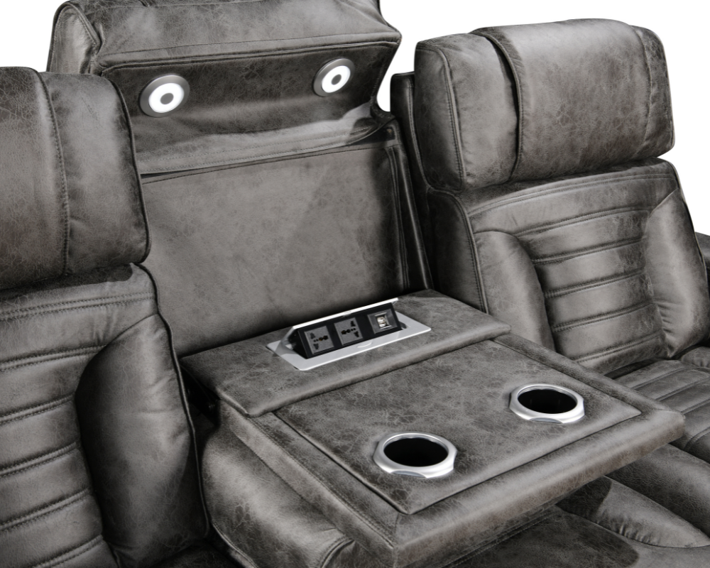 Zenith 2+3 Seater Electric Recliner with Multi LED lights and USB port and Cupholders