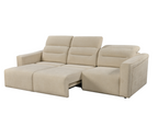 Brambury 3 seater Electric Recliner sofa with remote - Triple Motorized Sliding Seats & Adjustable Headrest Grey