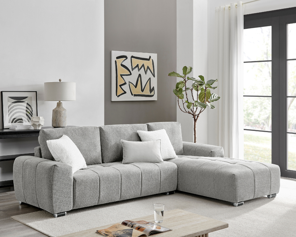 Zuma Right Hand Corner Sofa Silver