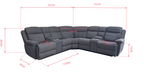 Hannah Fabric Corner Electric Recliner with cupholders and Console Box Grey