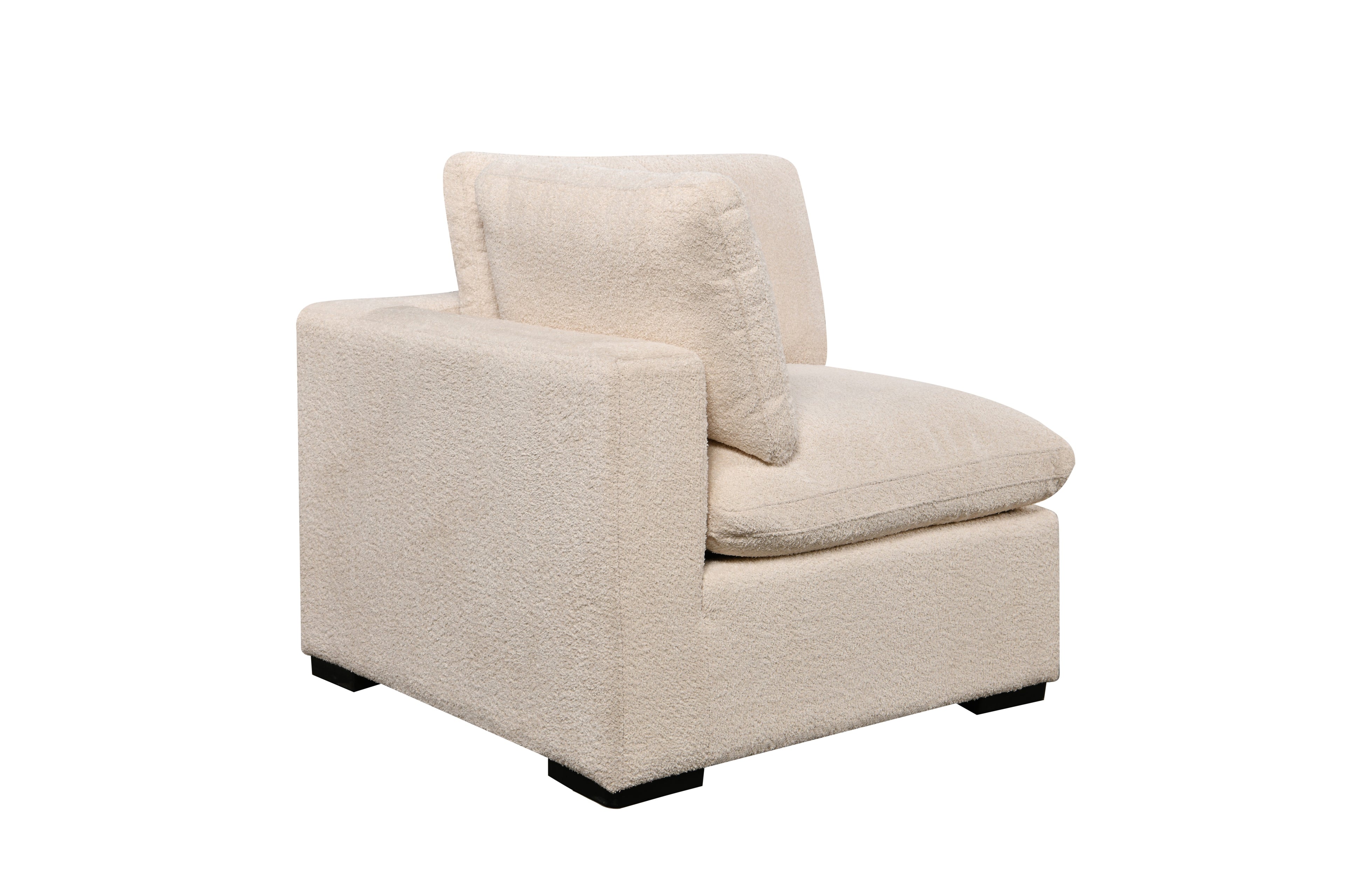 Cozy 5 seater Modular Corner Duck feather cushions Boucle Cream