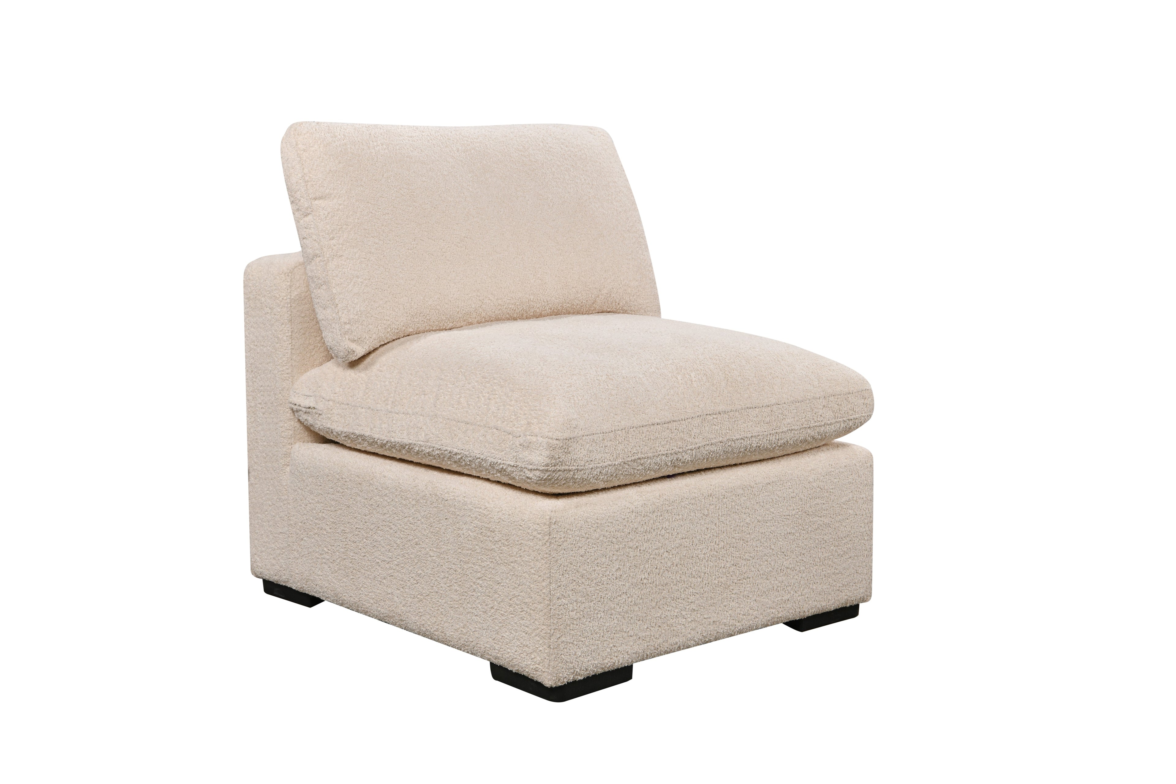 Cozy 5 seater Modular Corner Duck feather cushions Boucle Cream