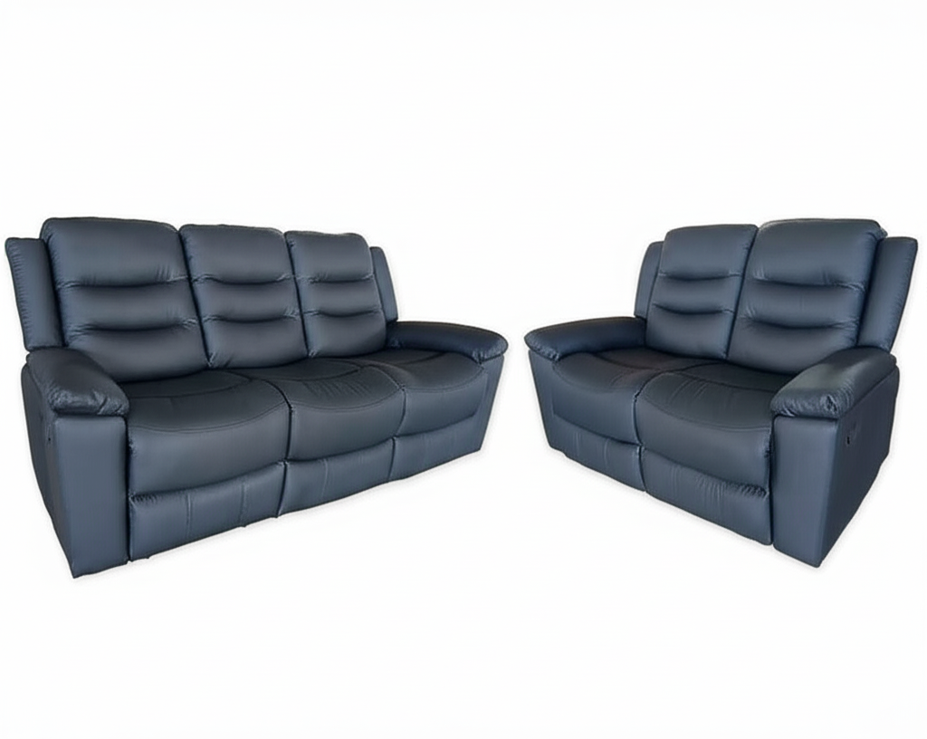 Roma 1 Seater Manual Recliner Anti Scratch Leather Black