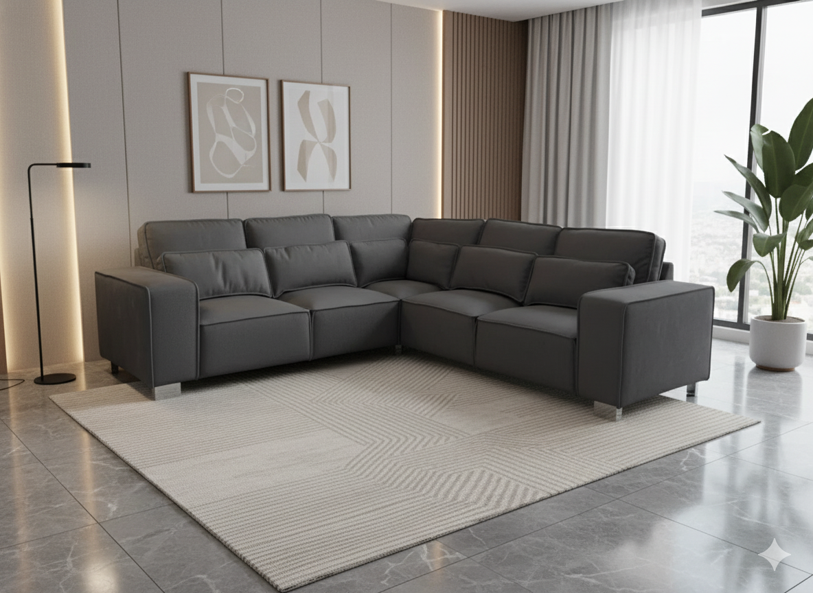 Sloane Modular Corner Sofa Plush Black