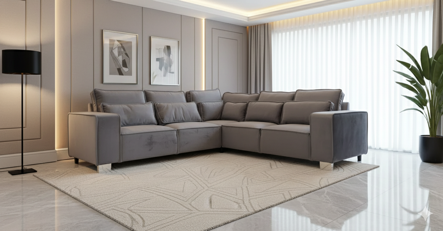 Sloane Modular Corner Sofa Plush Grey