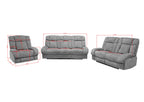 Harlow Fabric 2+3 Seater Electric Recliner Set Silver