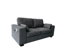 Henley 3 Seater Sofa Set with Cupholder on Side and and Storage Grey