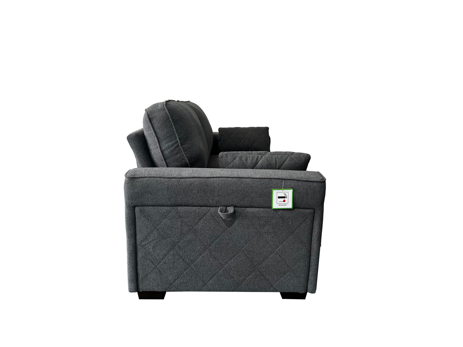 Henley 2 Seater Sofa Set with Cupholder on Side and and Storage Grey