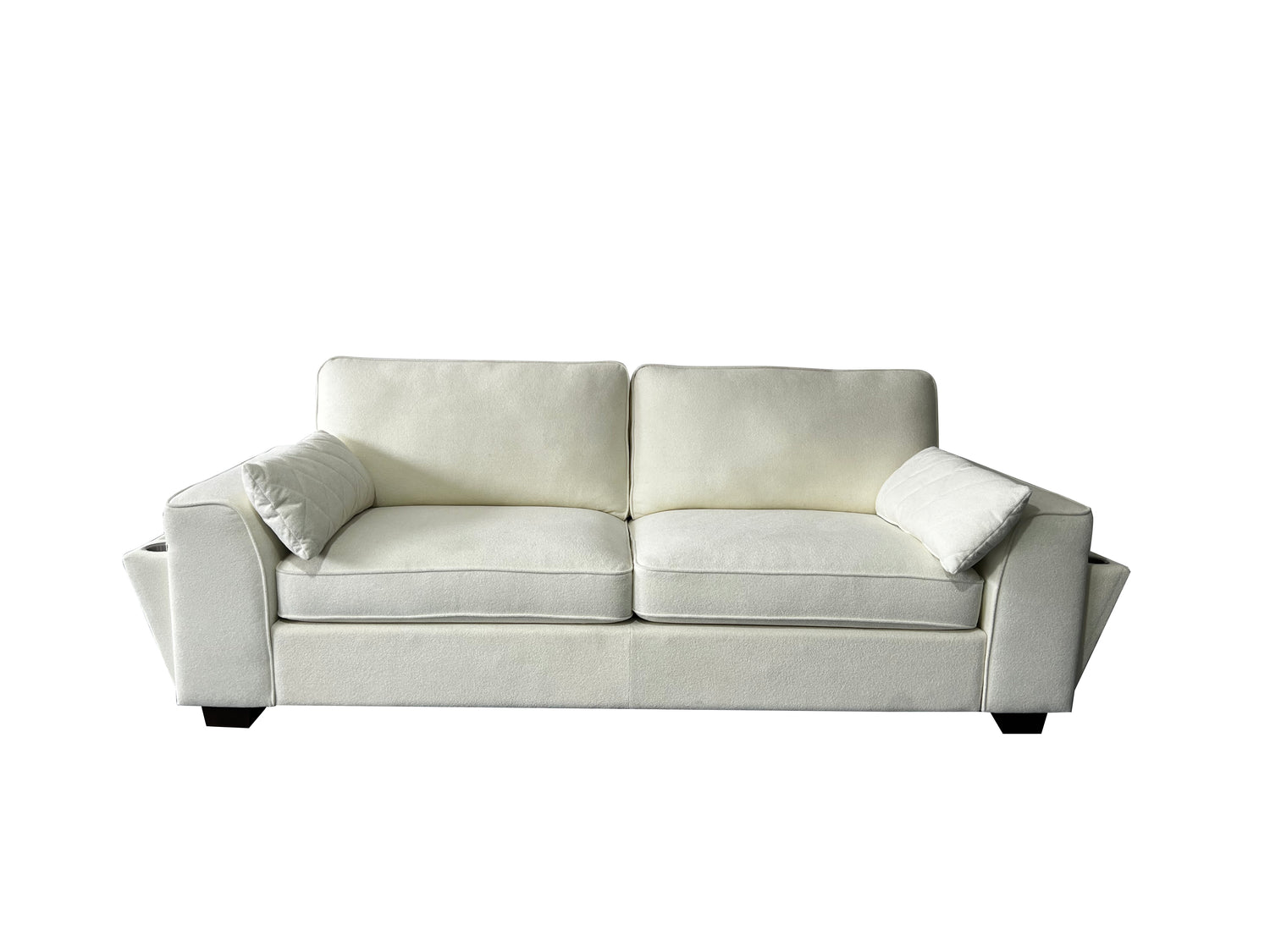 Henley 2+3 Seater Sofa Set with Cupholder on Side and and Storage Cream