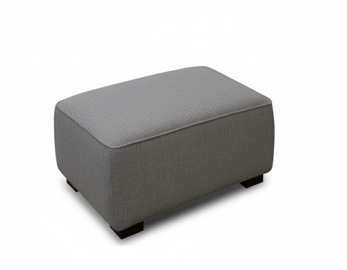 Gray ottoman on a white background