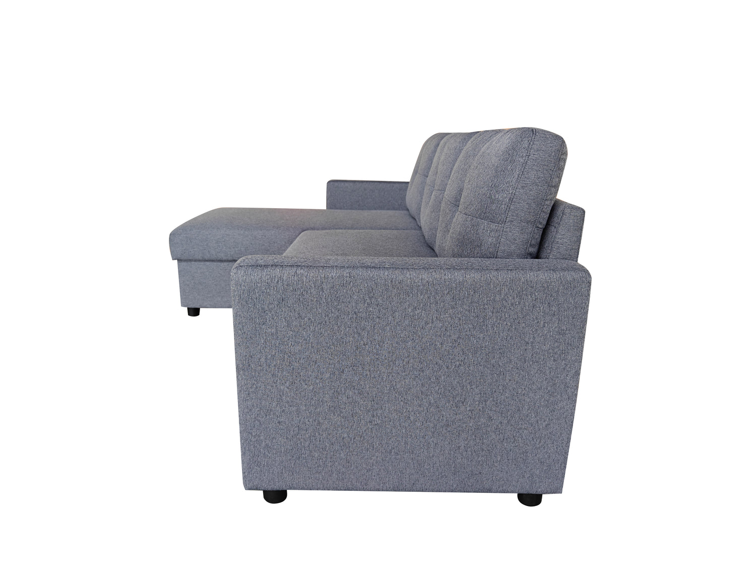 Retro Universal Corner Pull Out Sofa bed with storage chase Grey